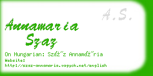 annamaria szaz business card